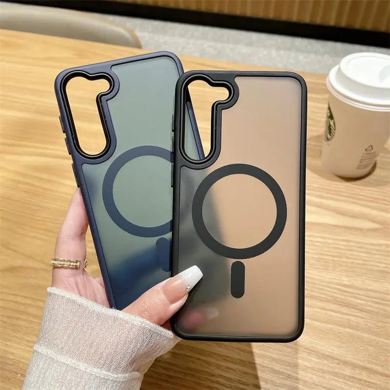 Luxury Matte Translucent Business Case for Samsung Galaxy S25/S24/S23/S22/S21/S20 Plus FE – MagSafe Magnetic Protective Cover - RELUX.STORE