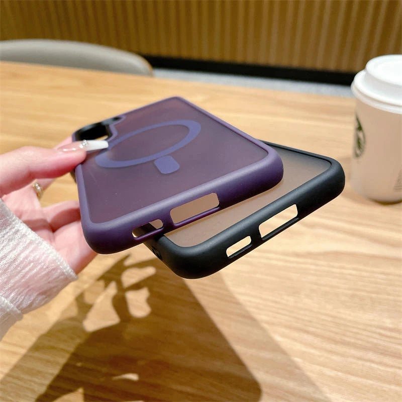 Luxury Matte Translucent Business Case for Samsung Galaxy S25/S24/S23/S22/S21/S20 Plus FE – MagSafe Magnetic Protective Cover - RELUX.STORE