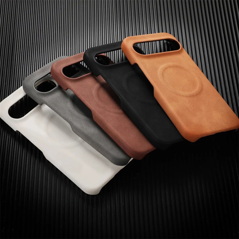 Luxury Sheepskin Leather Magnetic Case for Google Pixel 10/9/8/7 Pro XL & 8A/7A – Shockproof Matte Hard Business Cover - RELUX.STORE