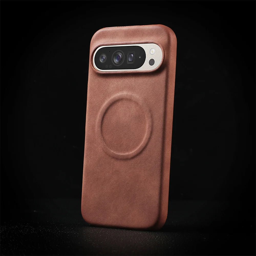 Luxury Sheepskin Leather Magnetic Case for Google Pixel 10/9/8/7 Pro XL & 8A/7A – Shockproof Matte Hard Business Cover - RELUX.STORE