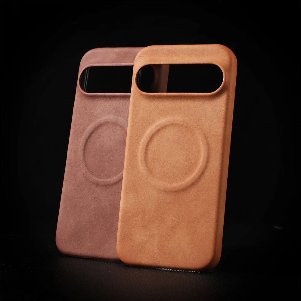 Luxury Sheepskin Leather Magnetic Case for Google Pixel 10/9/8/7 Pro XL & 8A/7A – Shockproof Matte Hard Business Cover - RELUX.STORE