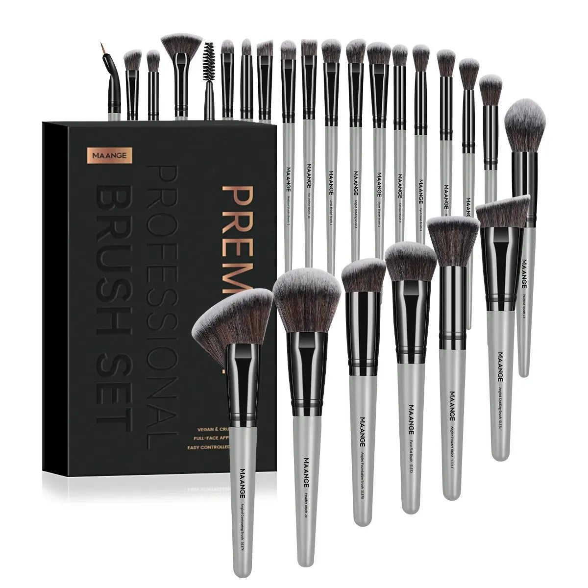 MAANGE Professional Gift Box 25 Pieces Makeup Brushes Kit Face Eye Beauty Brushes For Foundation Conceal Eyeshadow Contour Brush - RELUX.STORE