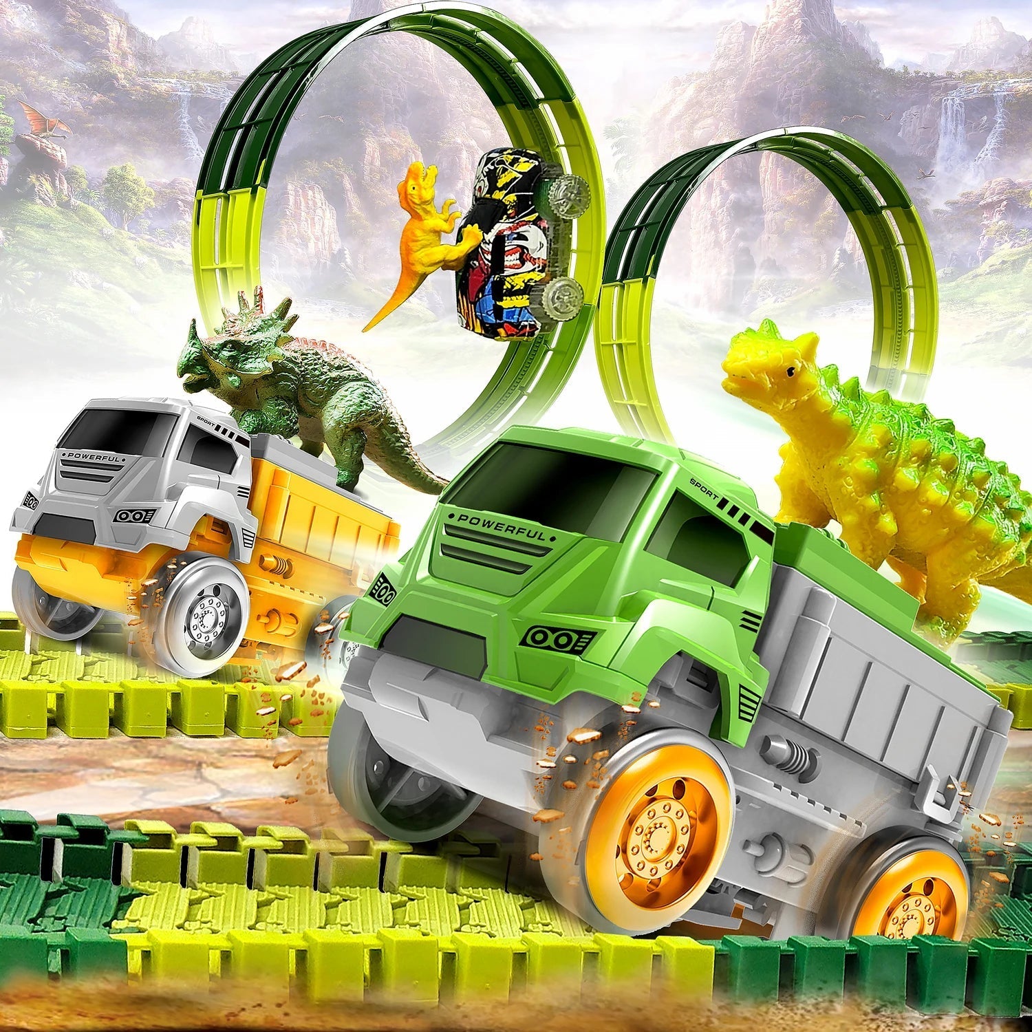 “Magic Climbing Track Train – Dinosaur World Road Race Flexible Track Playset for Boys & Girls Ages 3 - 6, Educational Gift Toy” - RELUX.STORE