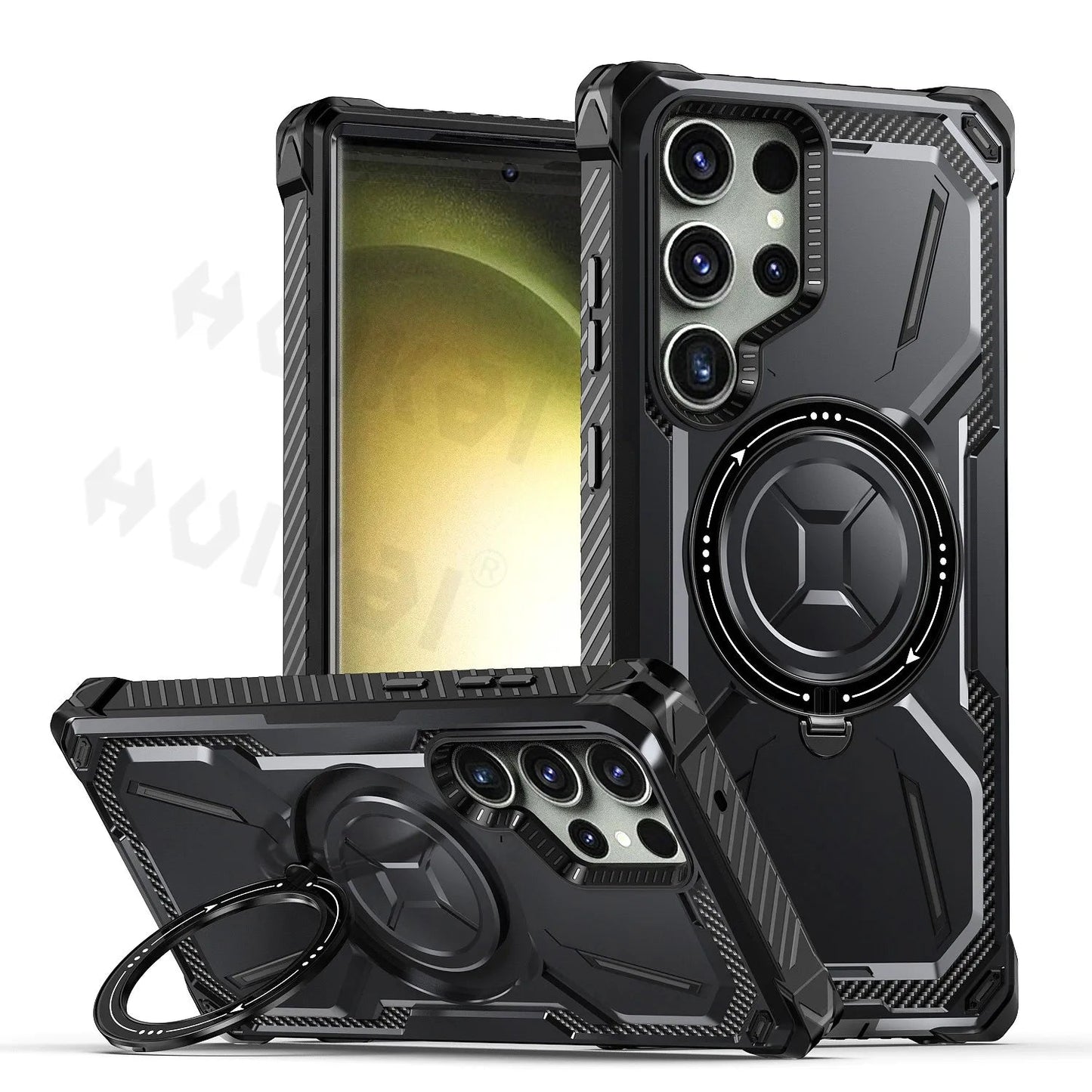 Magnetic Heavy - Duty Case for Samsung Galaxy S25/S24/S23 Ultra – Shockproof Rotatable Kickstand MagSafe Protective Cover - RELUX.STORE