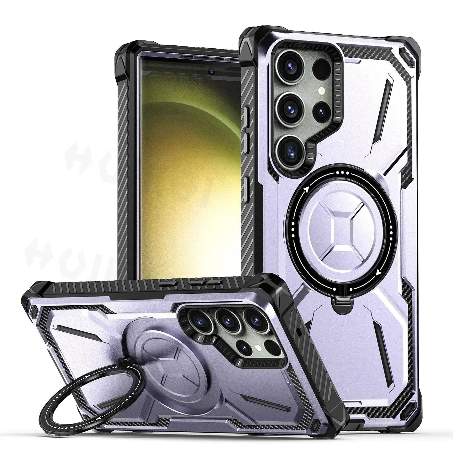 Magnetic Heavy - Duty Case for Samsung Galaxy S25/S24/S23 Ultra – Shockproof Rotatable Kickstand MagSafe Protective Cover - RELUX.STORE