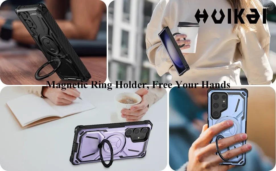Magnetic Heavy - Duty Case for Samsung Galaxy S25/S24/S23 Ultra – Shockproof Rotatable Kickstand MagSafe Protective Cover - RELUX.STORE