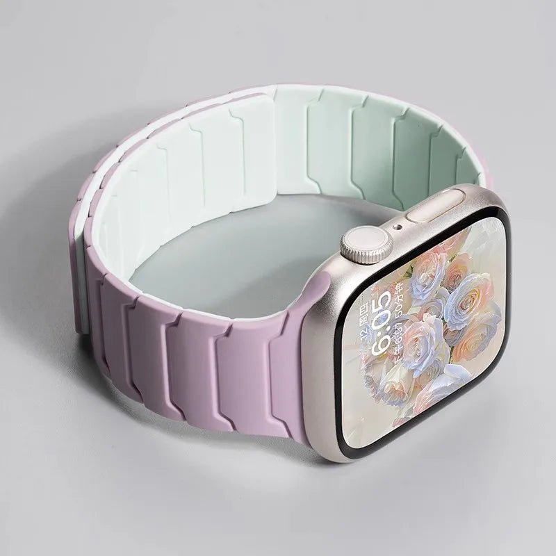 Magnetic Silicone Strap for Apple Watch Band Ultra 2 49mm 45mm 41mm Bracelet for Iwatch Series 9 8 7 6 SE 5 4 38 42mm 44mm 40mm - RELUX.STORE
