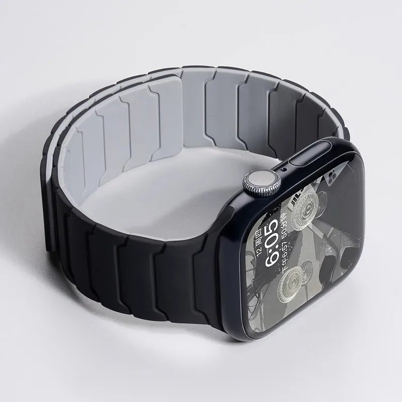 Magnetic Silicone Strap for Apple Watch Band Ultra 2 49mm 45mm 41mm Bracelet for Iwatch Series 9 8 7 6 SE 5 4 38 42mm 44mm 40mm - RELUX.STORE
