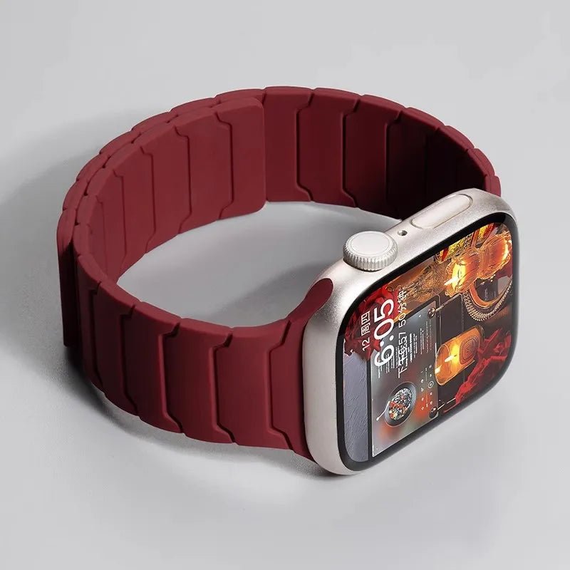 Magnetic Silicone Strap for Apple Watch Band Ultra 2 49mm 45mm 41mm Bracelet for Iwatch Series 9 8 7 6 SE 5 4 38 42mm 44mm 40mm - RELUX.STORE