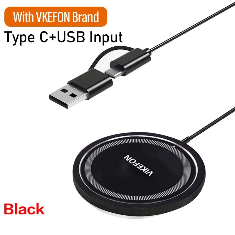 Magnetic Wireless Fast Charging Pad Stand for iPhone 16/15/14/13/12 Pro Max & AirPods – PD USB - A Charger Dock Station - RELUX.STORE