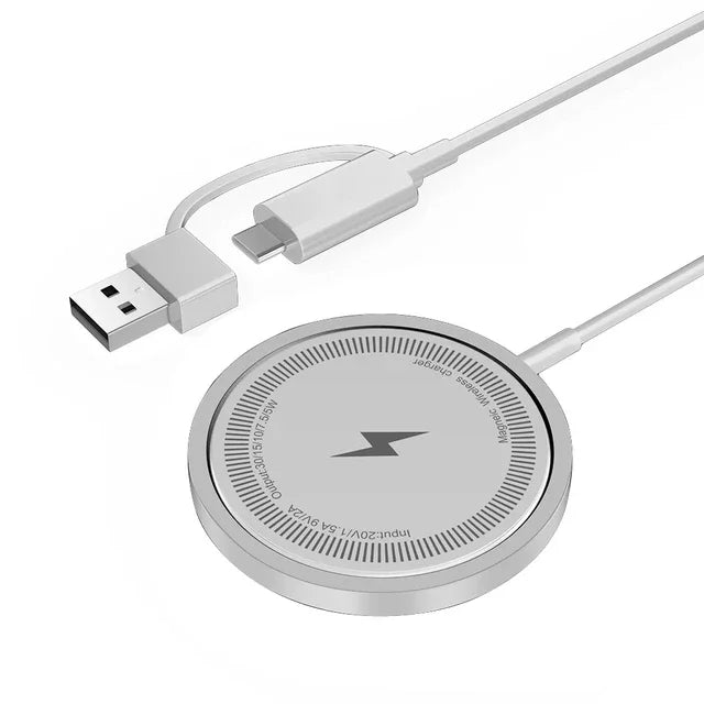 Magnetic Wireless Fast Charging Pad Stand for iPhone 16/15/14/13/12 Pro Max & AirPods – PD USB - A Charger Dock Station - RELUX.STORE