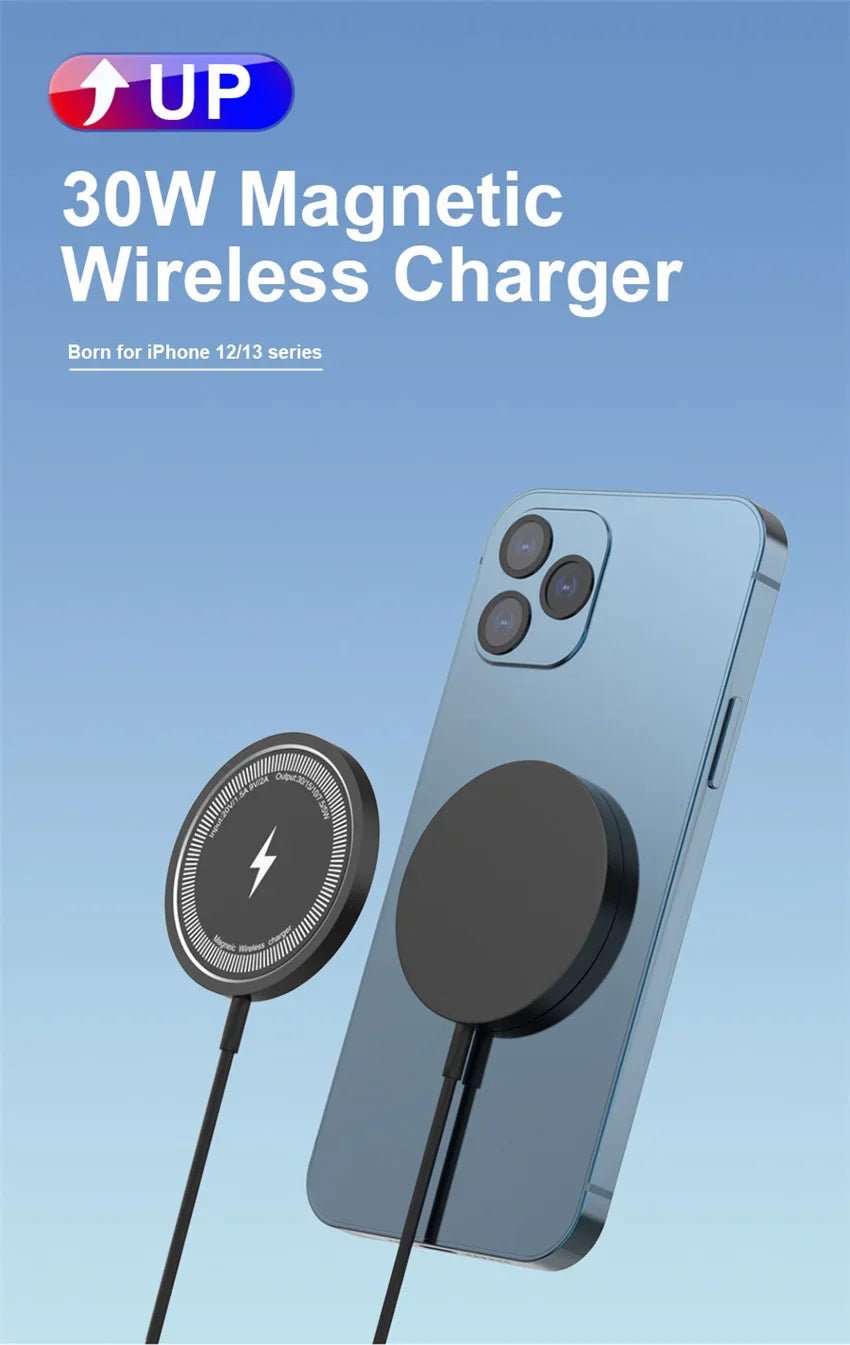 Magnetic Wireless Fast Charging Pad Stand for iPhone 16/15/14/13/12 Pro Max & AirPods – PD USB - A Charger Dock Station - RELUX.STORE