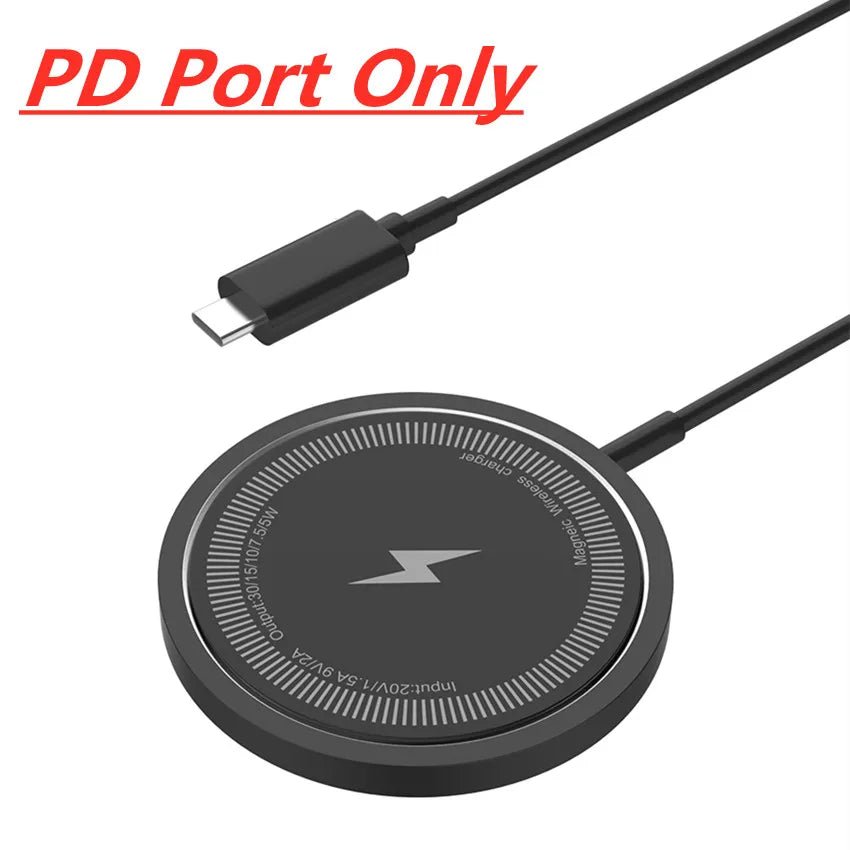 Magnetic Wireless Fast Charging Pad Stand for iPhone 16/15/14/13/12 Pro Max & AirPods – PD USB - A Charger Dock Station - RELUX.STORE