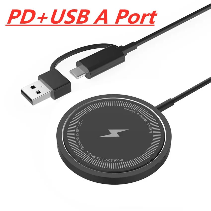 Magnetic Wireless Fast Charging Pad Stand for iPhone 16/15/14/13/12 Pro Max & AirPods – PD USB - A Charger Dock Station - RELUX.STORE