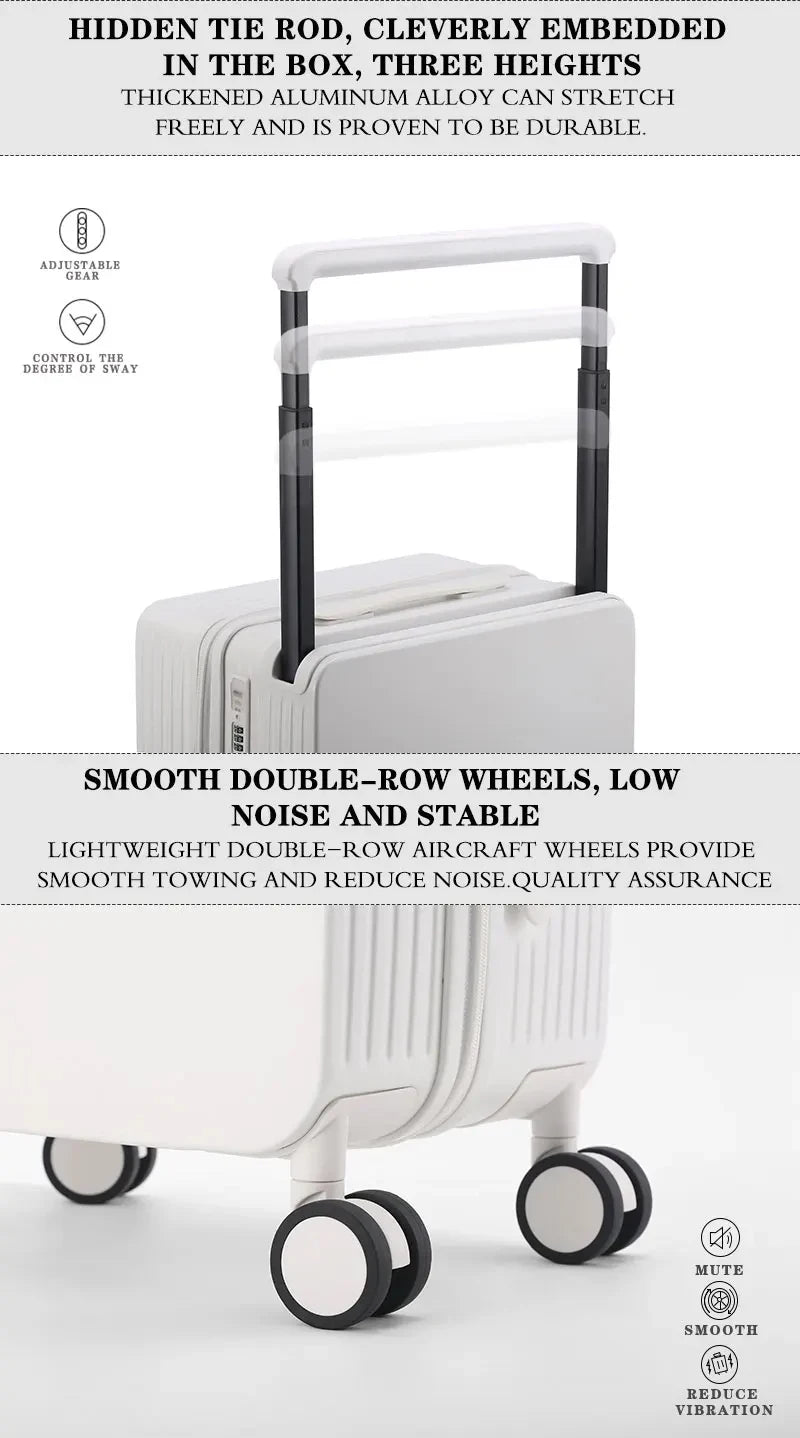 Manufactory PC Travel Trolley Case Durable Men Combination Case Small Size Boarding Case Luggage Suitcase with USB - RELUX.STOREManufactory PC Travel Trolley Case Durable Men Combination Case Small Size Boarding Case Luggage Suitcase with USB