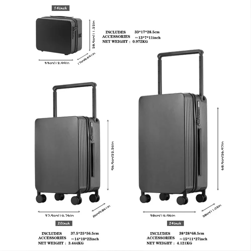 Manufactory PC Travel Trolley Case Durable Men Combination Case Small Size Boarding Case Luggage Suitcase with USB - RELUX.STOREManufactory PC Travel Trolley Case Durable Men Combination Case Small Size Boarding Case Luggage Suitcase with USB