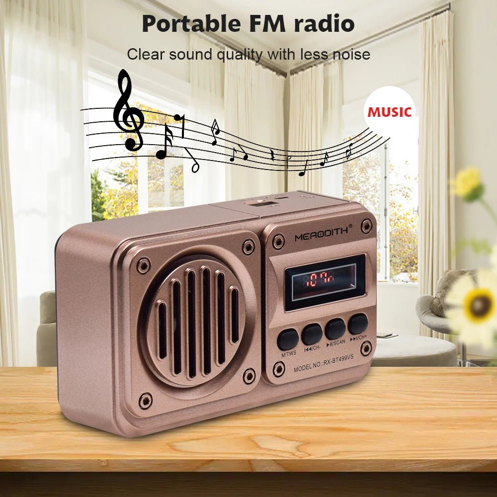 MD - 499 Wireless Bluetooth Speaker MP3 Playback FM Radio Solar Charging Emergency power outage Radio Full Band High Sensitivity - RELUX.STORE