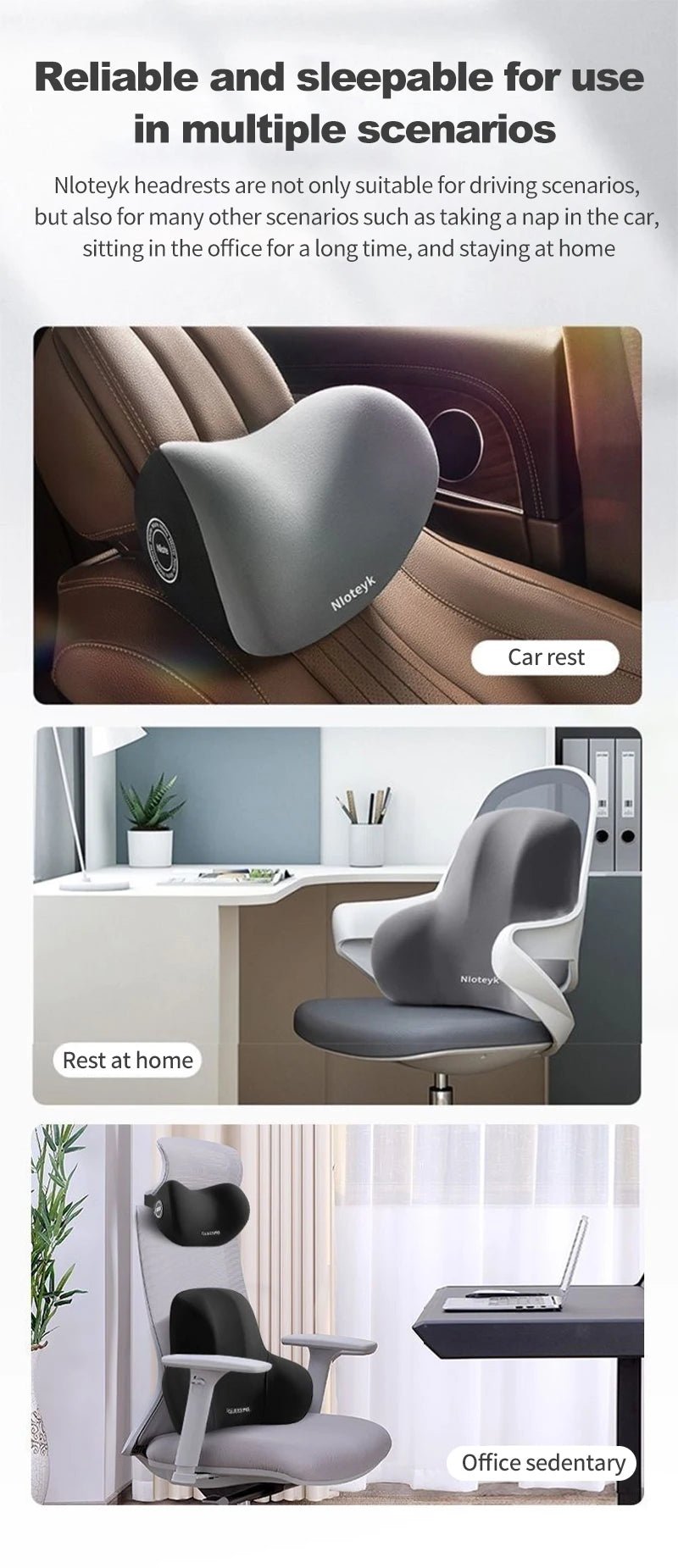 Memory Foam Car Neck Pillow & Lumbar Support Cushion – Universal Ergonomic Car Seat Neck & Waist Cushion, Travel Car Pillow, Back Support for Driving Comfort, Car Accessories - RELUX.STORE