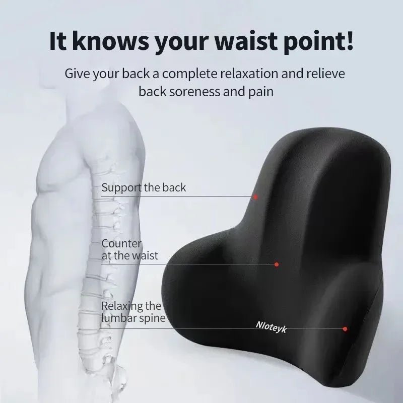 Memory Foam Car Neck Pillow & Lumbar Support Cushion – Universal Ergonomic Car Seat Neck & Waist Cushion, Travel Car Pillow, Back Support for Driving Comfort, Car Accessories - RELUX.STORE
