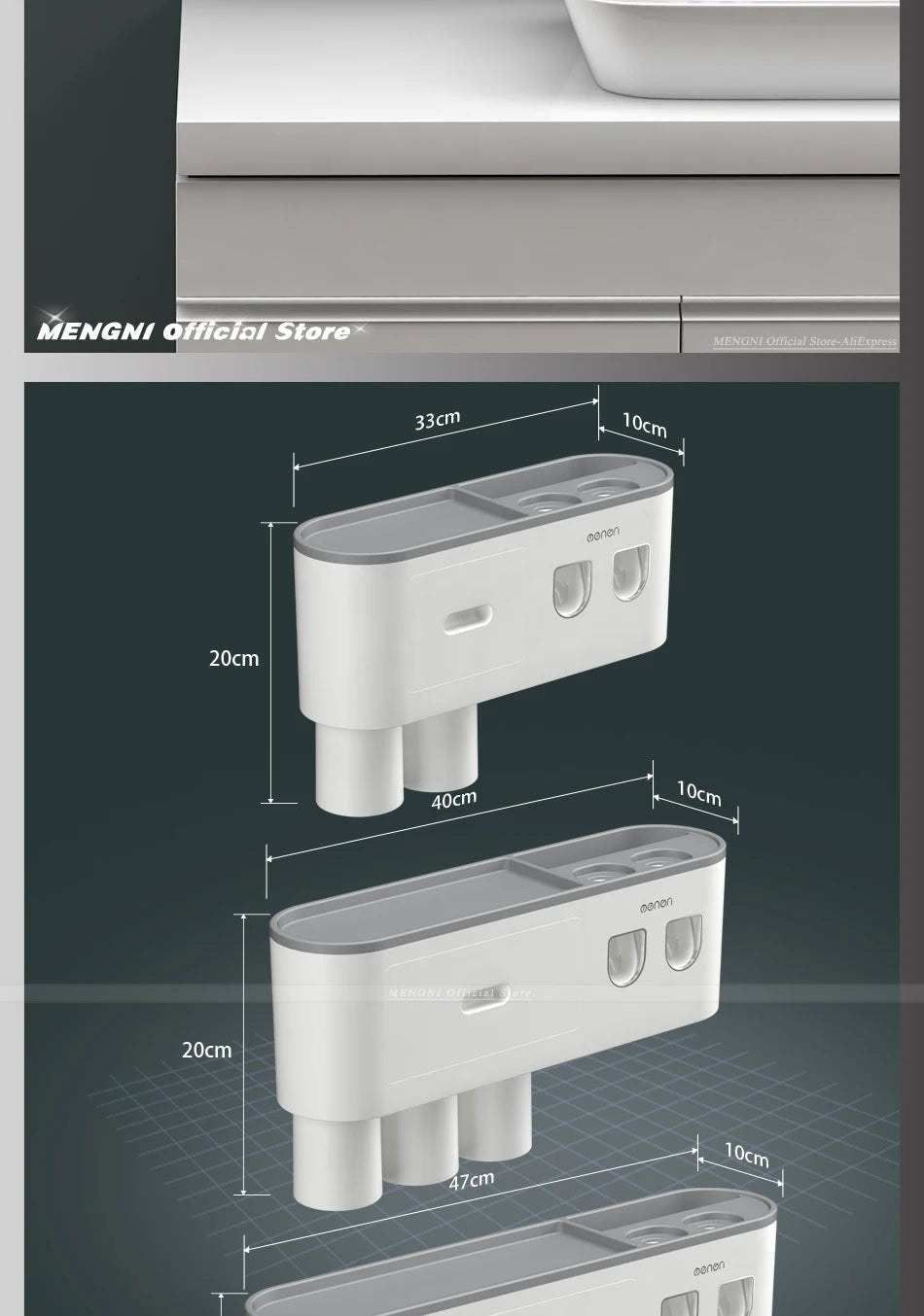 MENGNI - Magnetic Adsorption Inverted Toothbrush Holder Wall - Automatic Toothpaste Squeezer Storage Rack Bathroom Accessories - RELUX.STORE