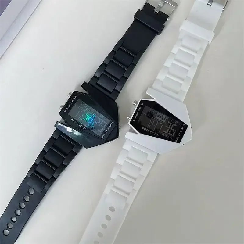 Men's and Women's Sports Couple Watches, Luminous Multi - functional Square Fighter Plane Watches, Men's Electronic Watches - RELUX.STORE
