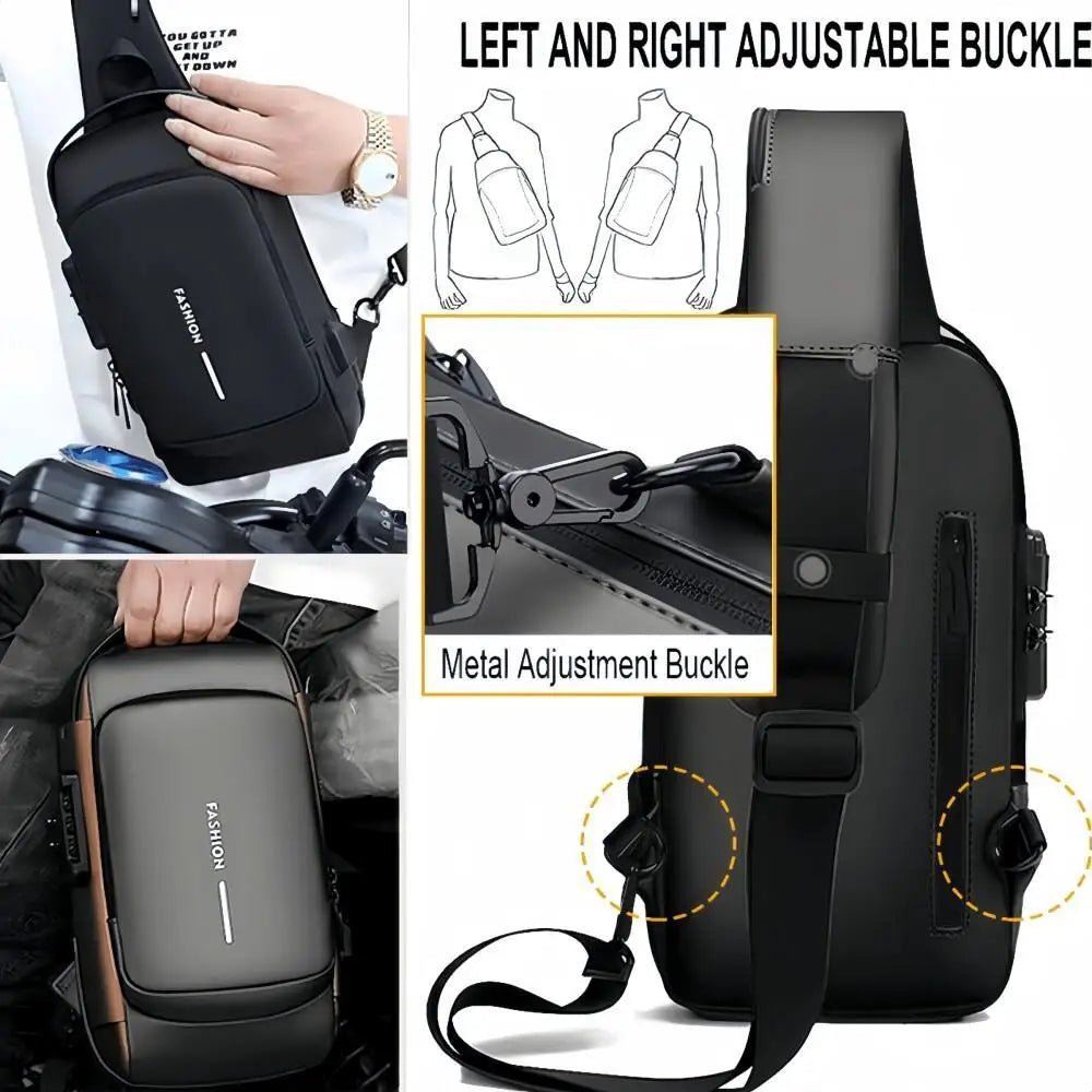 Men’s Anti - Theft Chest Bag – Motorcycle & Casual Sports Sling Backpack | Durable Oxford Fabric, Fashionable & Secure - RELUX.STORE
