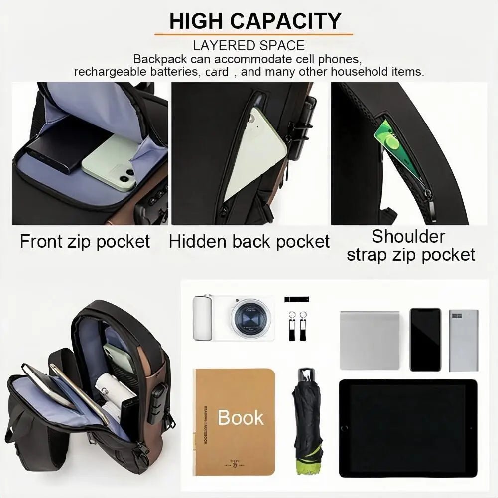 Men’s Anti - Theft Chest Bag – Motorcycle & Casual Sports Sling Backpack | Durable Oxford Fabric, Fashionable & Secure - RELUX.STORE