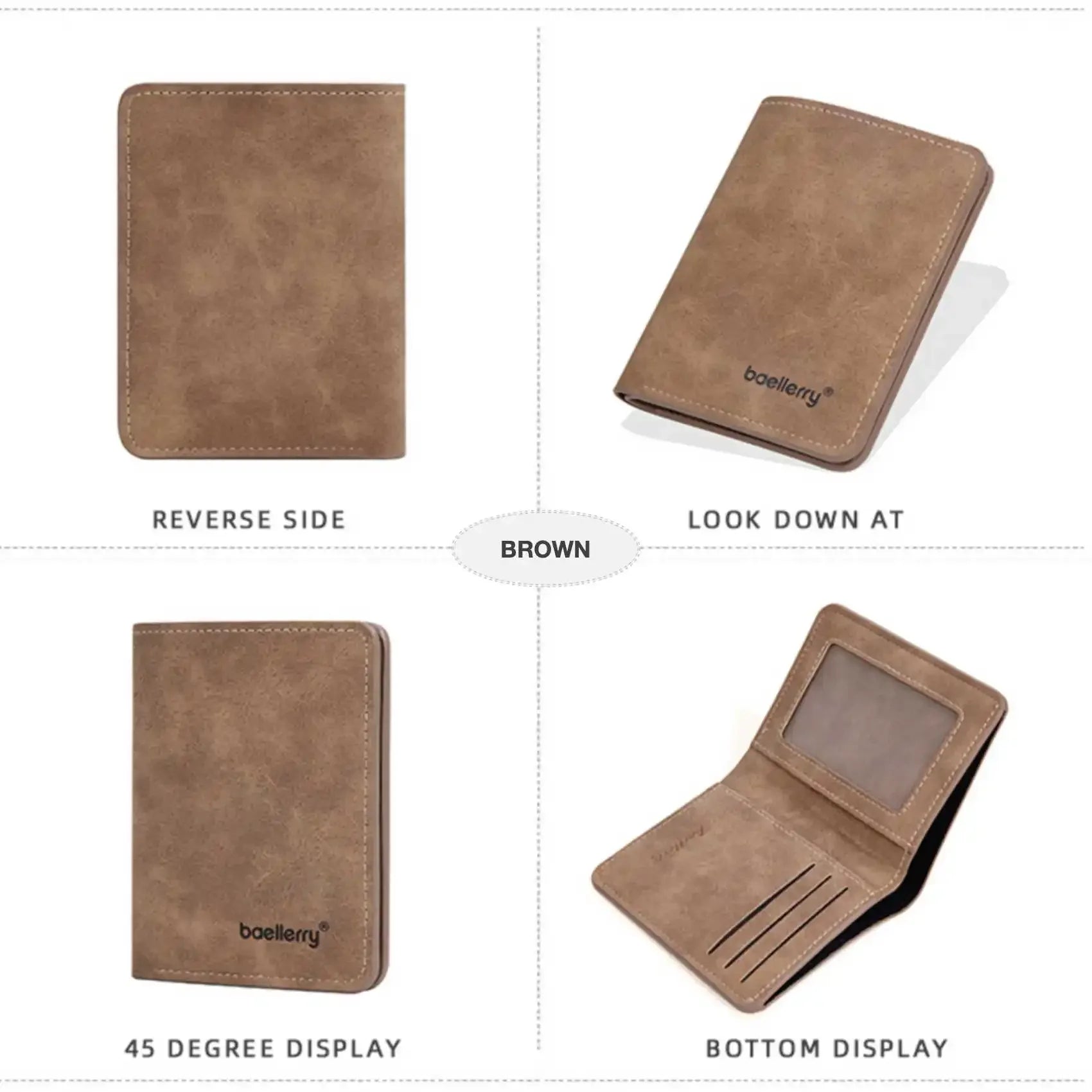 "Men’s Bifold Leather Wallet – Slim Multi - Card Holder with Driver’s License Window, Casual & Business Short Wallet" - RELUX.STORE