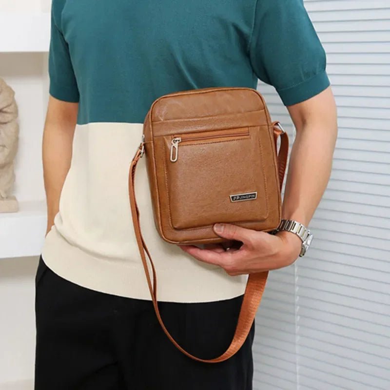Men's Genuine Leather Crossbody Shoulder Bags High quality Tote Fashion Business Man Messenger Bag Leather Bags fanny pack - RELUX.STORE