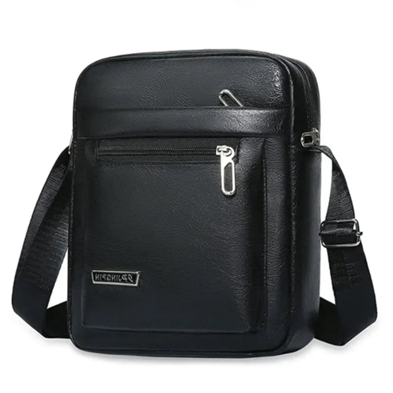 Men's Genuine Leather Crossbody Shoulder Bags High quality Tote Fashion Business Man Messenger Bag Leather Bags fanny pack - RELUX.STORE