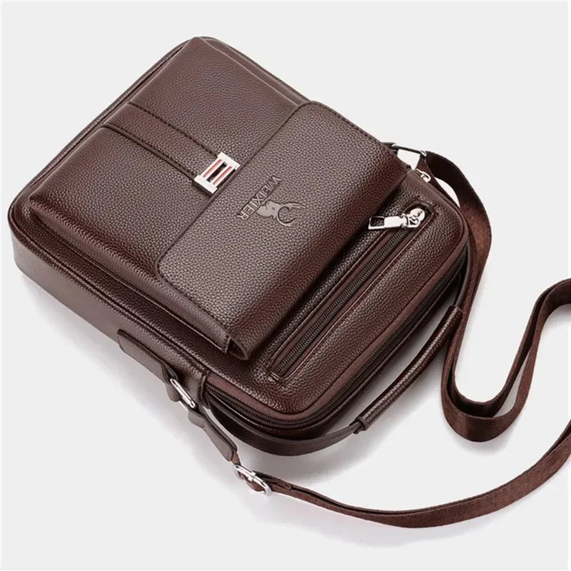 Men's Genuine Leather Crossbody Shoulder Bags High quality Tote Fashion Business Man Messenger Bag Leather Bags fanny pack - RELUX.STORE
