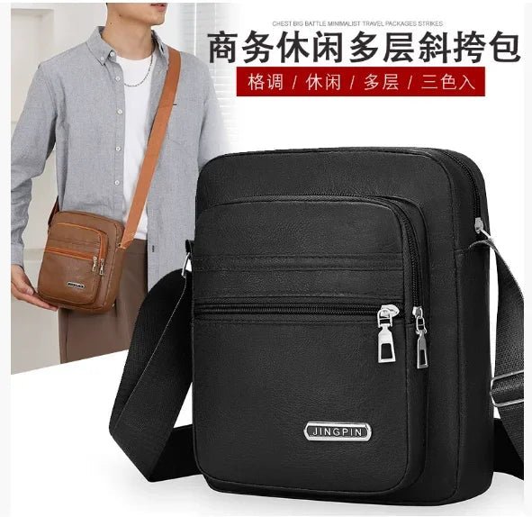 Men's Genuine Leather Crossbody Shoulder Bags High quality Tote Fashion Business Man Messenger Bag Leather Bags fanny pack - RELUX.STORE