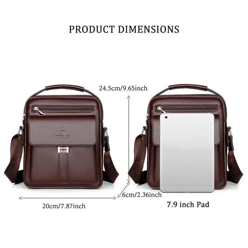 Men's Genuine Leather Crossbody Shoulder Bags High quality Tote Fashion Business Man Messenger Bag Leather Bags fanny pack - RELUX.STORE