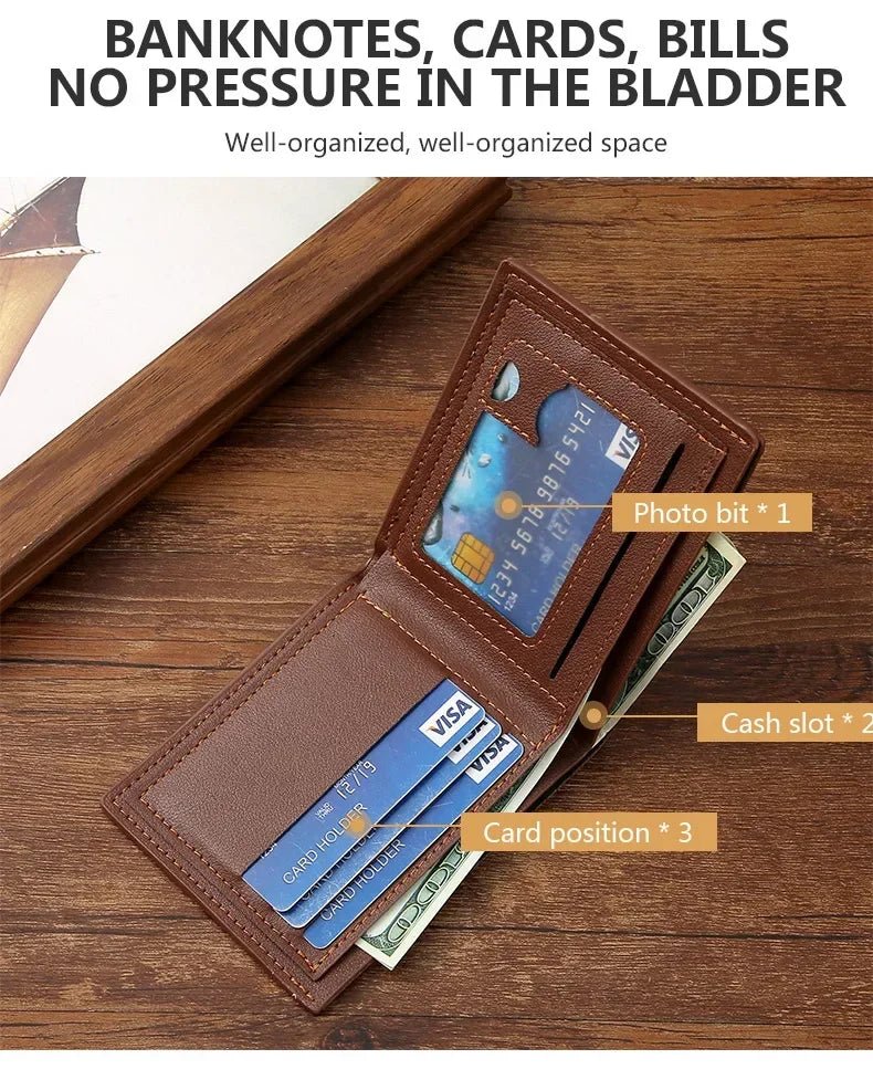 "Men’s Leather Short Wallet – Slim Foldable Minimalist Wallet with Soft Genuine Leather Design for Everyday Use" - RELUX.STORE