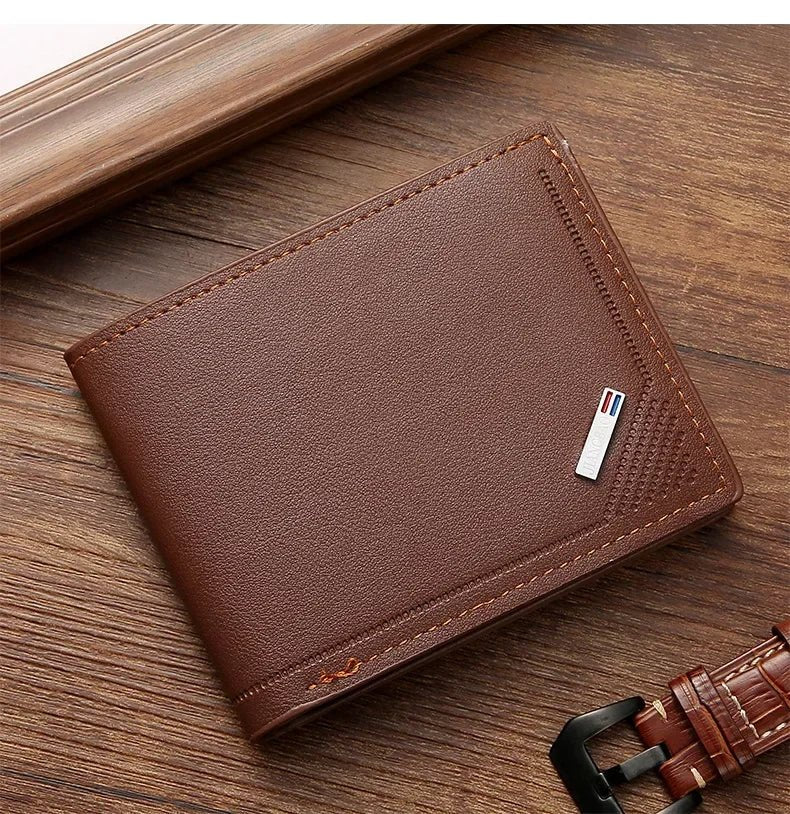 "Men’s Leather Short Wallet – Slim Foldable Minimalist Wallet with Soft Genuine Leather Design for Everyday Use" - RELUX.STORE