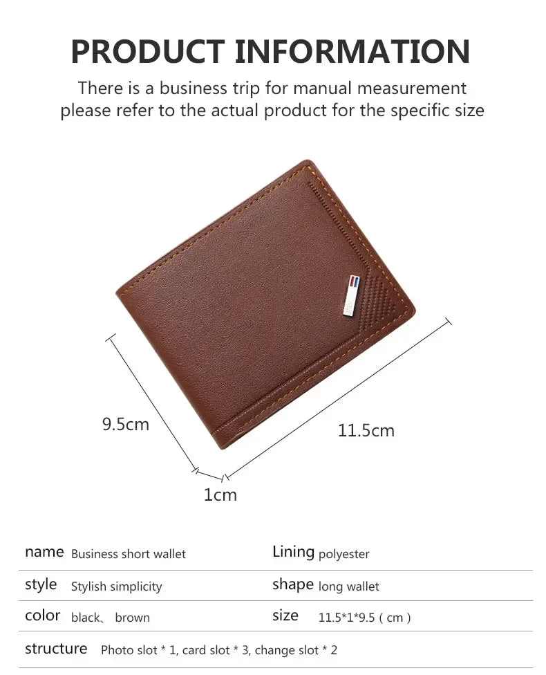 "Men’s Leather Short Wallet – Slim Foldable Minimalist Wallet with Soft Genuine Leather Design for Everyday Use" - RELUX.STORE