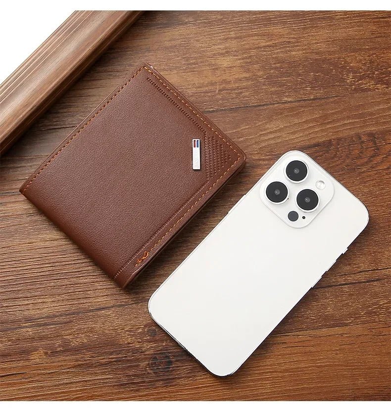 "Men’s Leather Short Wallet – Slim Foldable Minimalist Wallet with Soft Genuine Leather Design for Everyday Use" - RELUX.STORE
