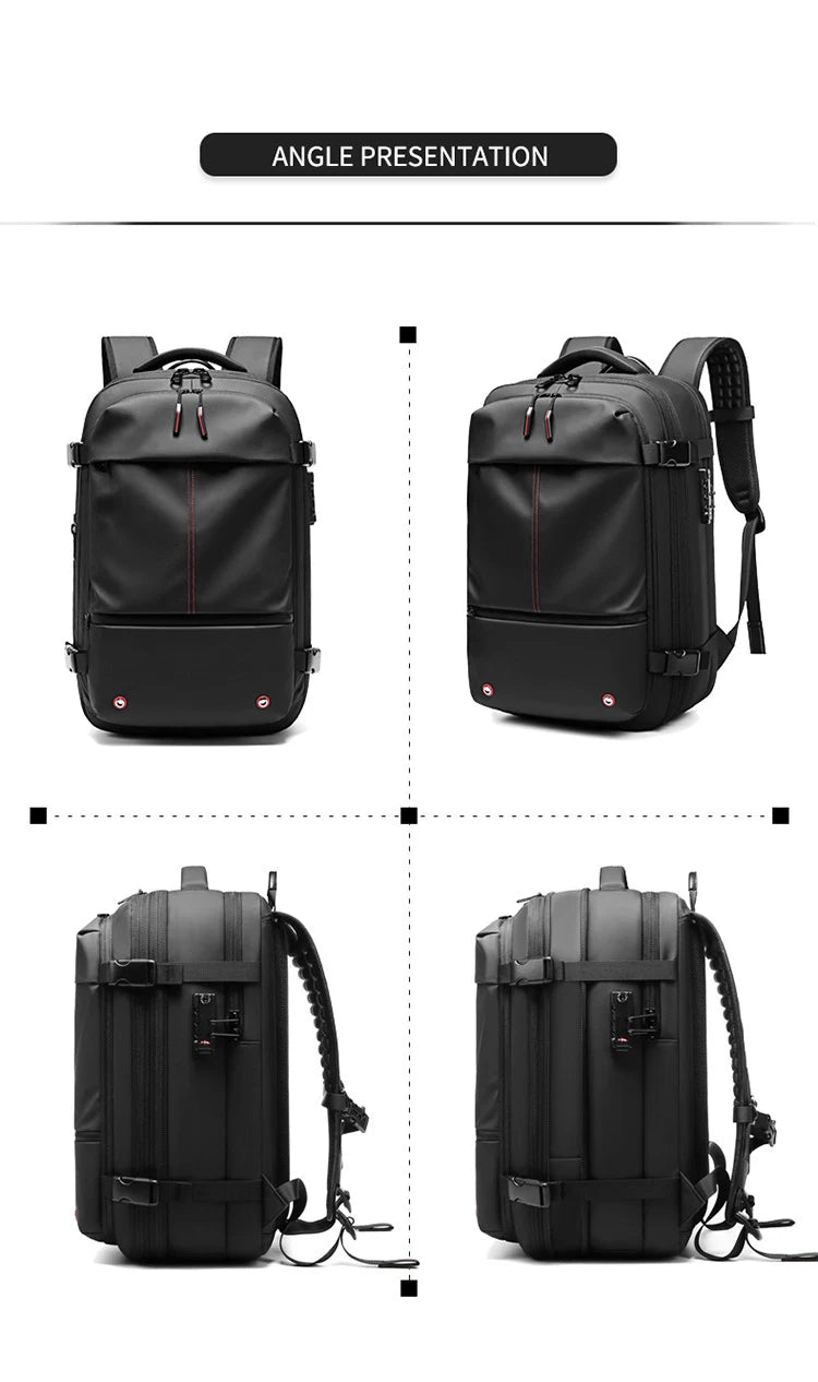 Men’s Travel & Business Backpack – 17” Laptop, Large Capacity School, Expanded Hiking & Vacuum Compression Bag - RELUX.STORE