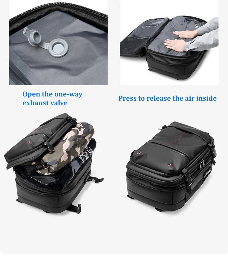 Men’s Travel & Business Backpack – 17” Laptop, Large Capacity School, Expanded Hiking & Vacuum Compression Bag - RELUX.STORE
