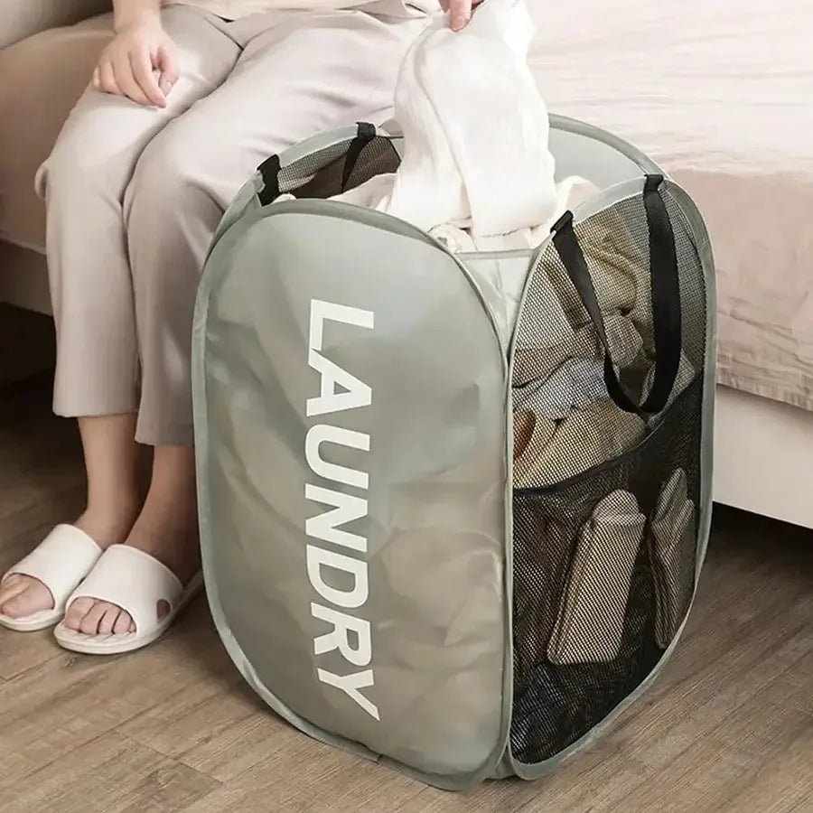Mesh Pop - up Laundry Basket, Laundry Basket, Foldable Dirty Clothes Storage Basket, Large Capacity Storage Basket - RELUX.STORE