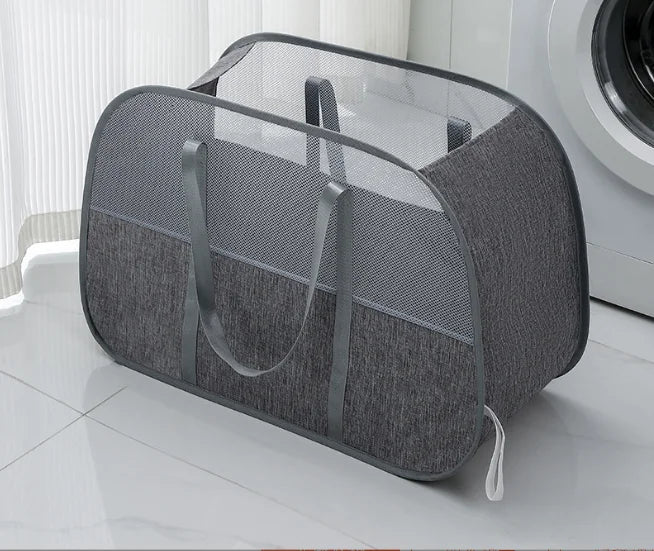 Mesh Pop - up Laundry Basket, Laundry Basket, Foldable Dirty Clothes Storage Basket, Large Capacity Storage Basket - RELUX.STORE