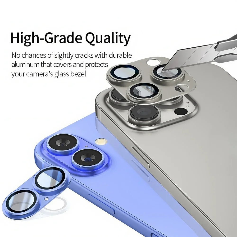 Metal Camera Glass Protector for iPhone 16 Plus – Alloy Ring Back Cover for iPhone 16+ Camera Lens Accessories - RELUX.STORE