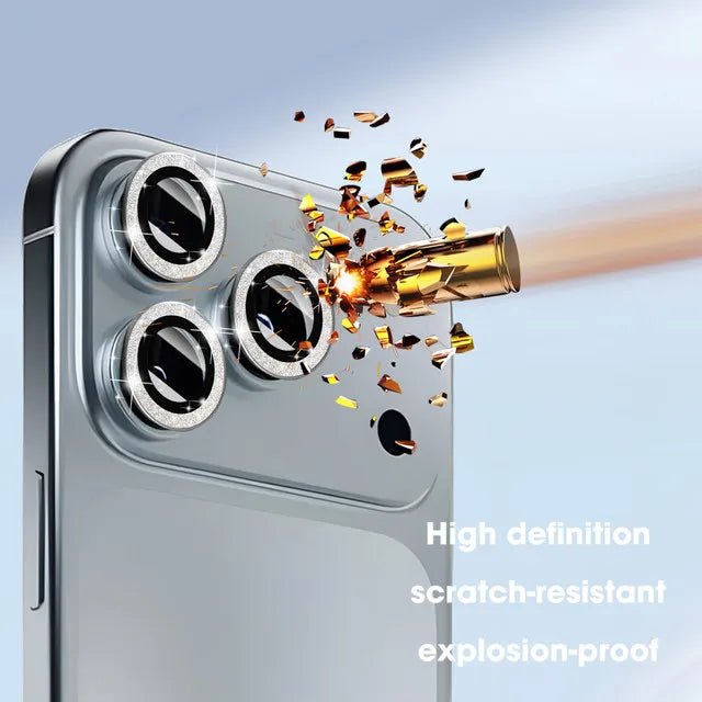 "Metal Glitter Bling Camera Lens Protector for iPhone 17 Pro Max / 17 Air / 16 – HD Glass Protective Cap & Ring for iPhone 15/16/17 Series" ✨📱 - RELUX.STORE