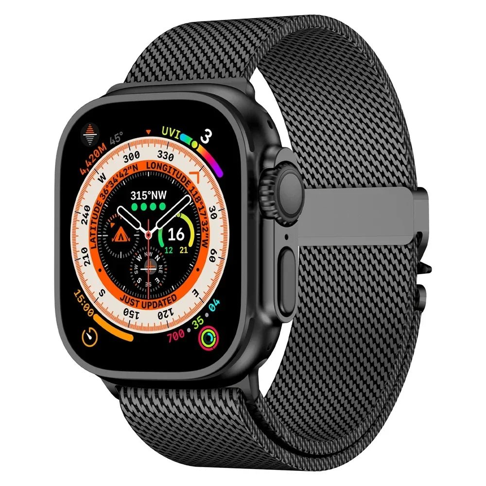 Milanese Loop Strap For Apple Watch Band Ultra 2 49mm 46mm 45mm 44mm 42mm Stainless Steel Metal for iWatch Series 10 9 8 7 6 5 4 - RELUX.STORE