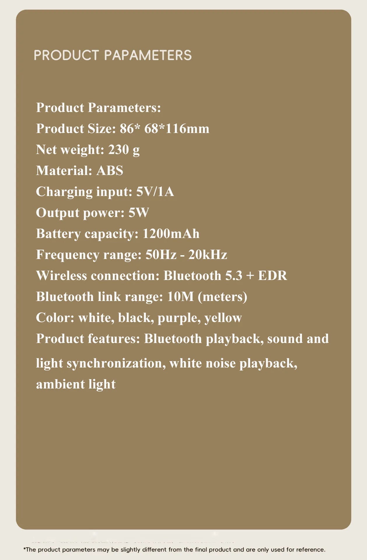๐ก "Mini Portable Bluetooth Speaker with White Noise Sleep Aid โ TWS Stereo, MP3 Player & Night Light for Bedroom & Relaxation" - RELUX.STORE