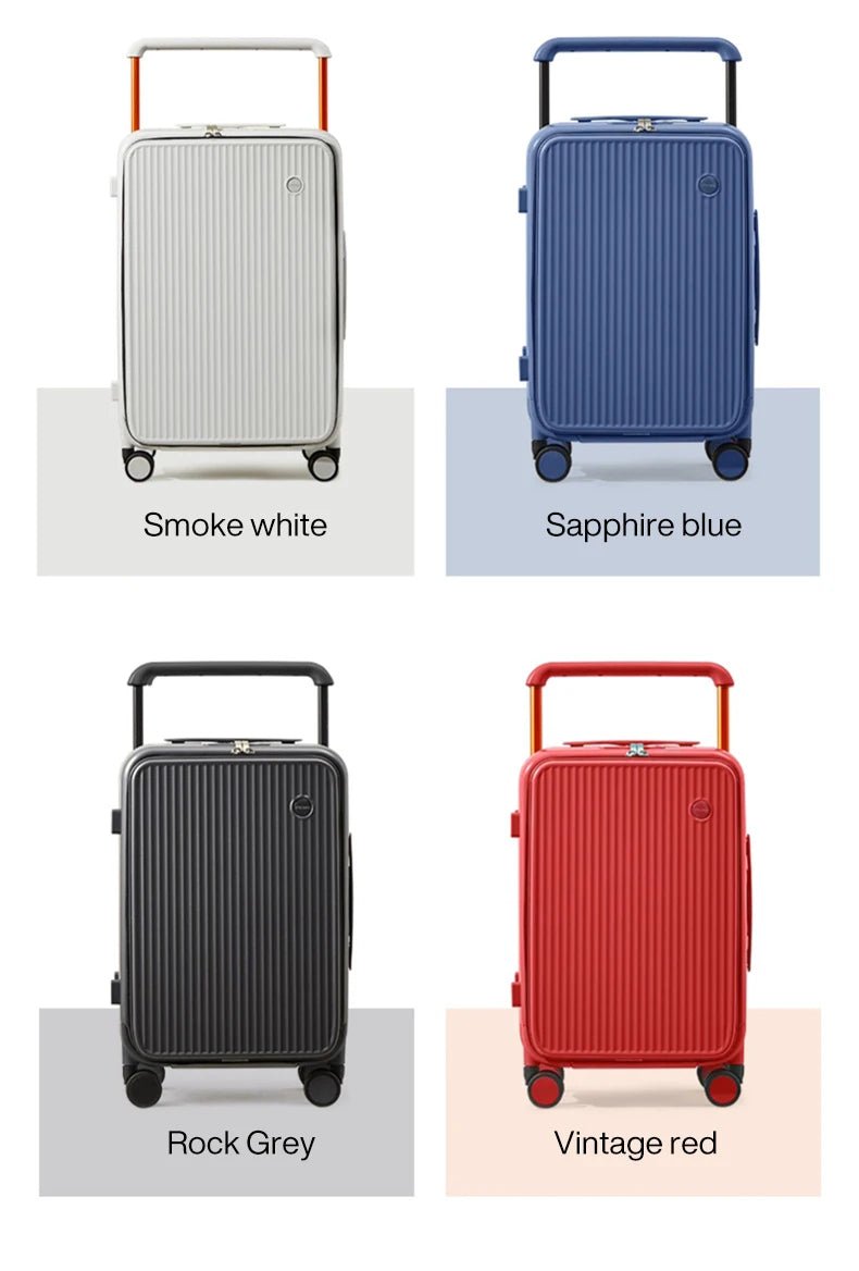 Mixi Front Laptop Pocket Suitcase Wide Handle Travel Suitcase Men 20''Carry - On Luggage Women PC Aluminum Frame Trolley Case 24'' - RELUX.STOREMixi Front Laptop Pocket Suitcase Wide Handle Travel Suitcase Men 20''Carry - On Luggage Women PC Aluminum Frame Trolley Case 24''