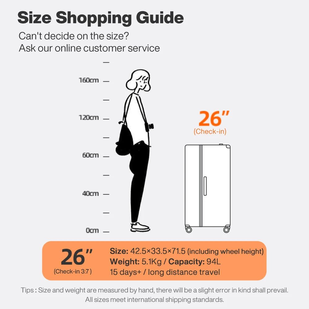 Mixi Large - Capacity Suitcase Trolley Case 26inch Checked in Hardside Rolling Wheels Luggage Wide Handle Travel Suitcases M9276DH - RELUX.STOREMixi Large - Capacity Suitcase Trolley Case 26inch Checked in Hardside Rolling Wheels Luggage Wide Handle Travel Suitcases M9276DH