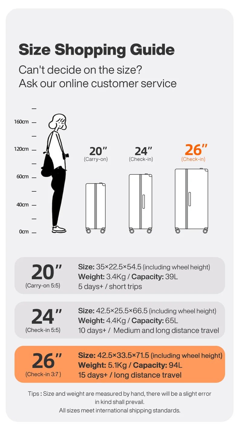 Mixi Large - Capacity Suitcase Trolley Case 26inch Checked in Hardside Rolling Wheels Luggage Wide Handle Travel Suitcases M9276DH - RELUX.STOREMixi Large - Capacity Suitcase Trolley Case 26inch Checked in Hardside Rolling Wheels Luggage Wide Handle Travel Suitcases M9276DH