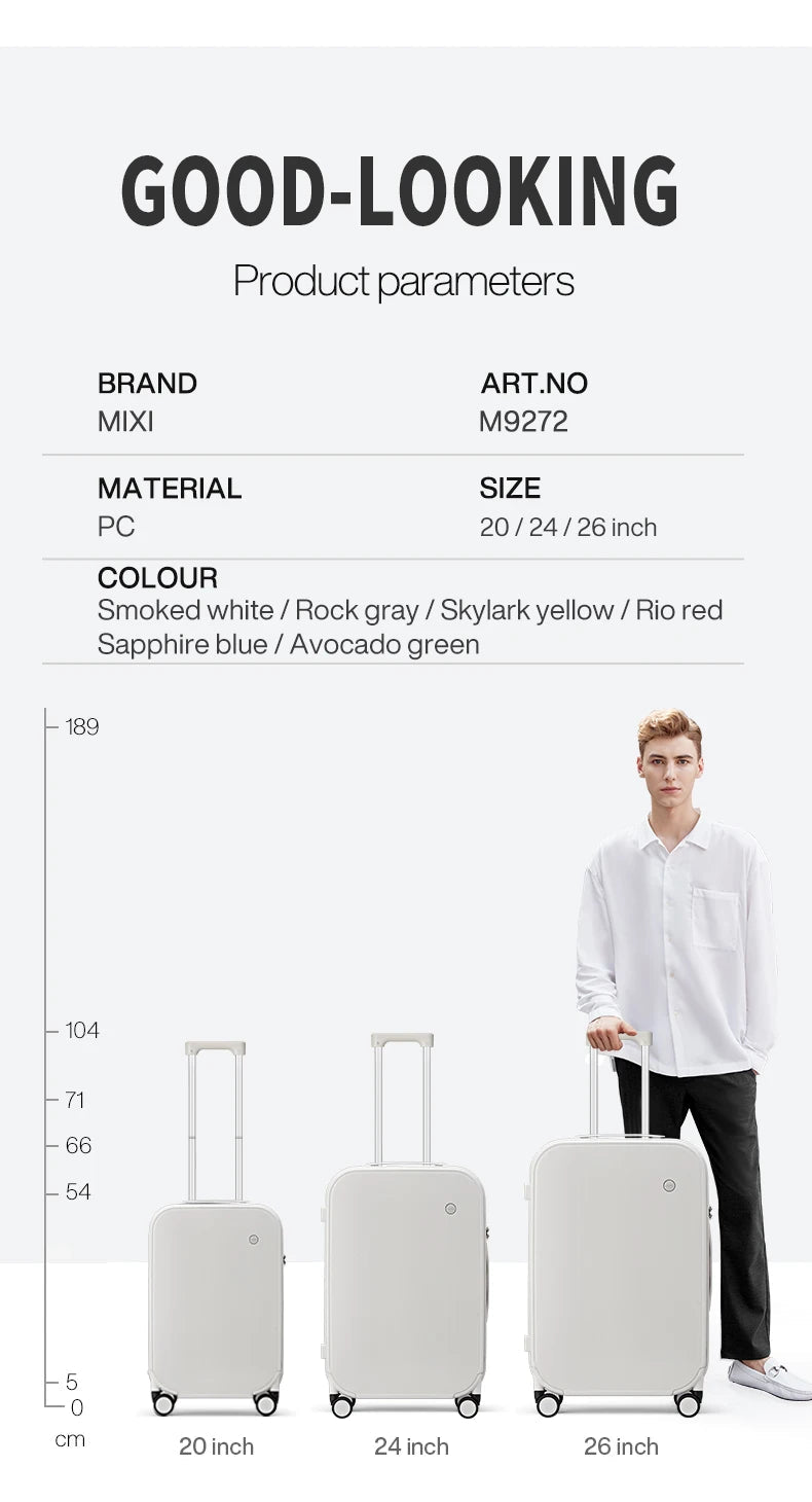 Mixi Patent Design Travel Luggage Women Men Suitcase On Wheels Spinner Trolley Case Bag 18" Carry On 20" 24" Check In 100% PC - RELUX.STOREMixi Patent Design Travel Luggage Women Men Suitcase On Wheels Spinner Trolley Case Bag 18" Carry On 20" 24" Check In 100% PC