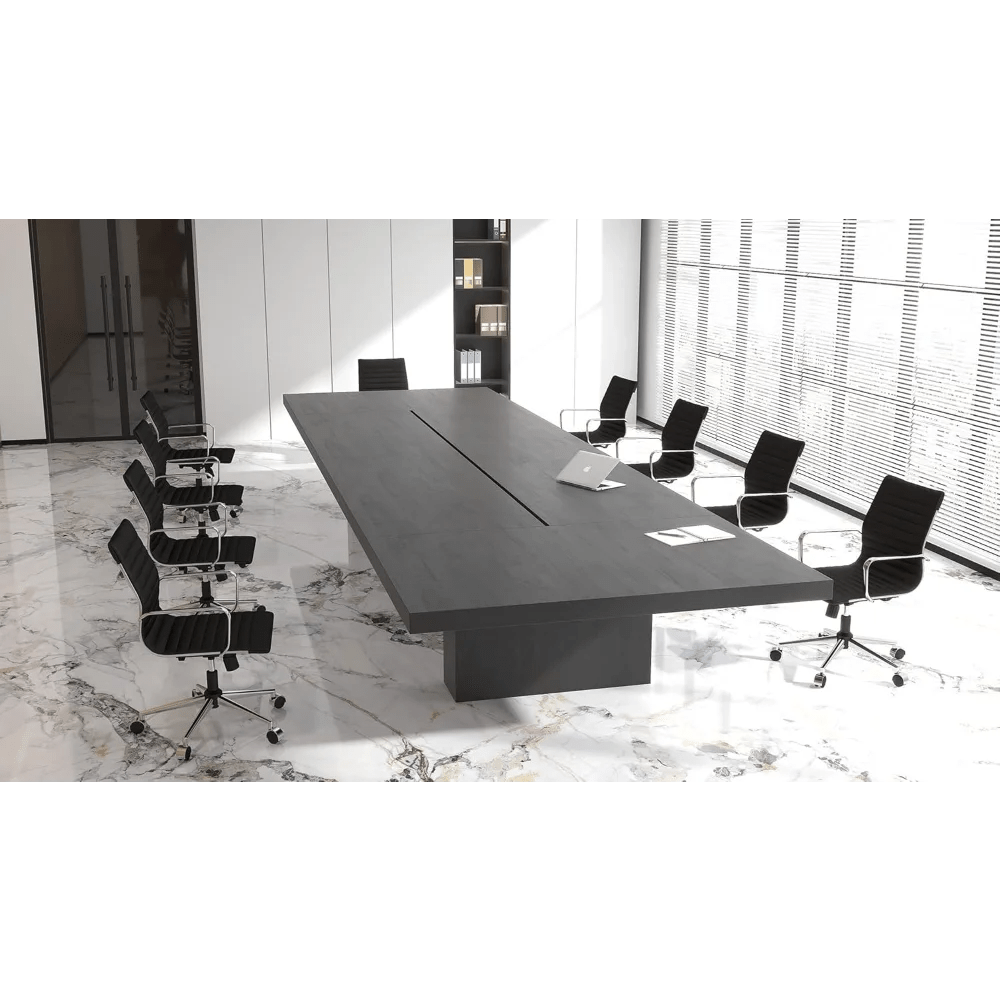 "Modern Black Office Chair – Mid Back Swivel Desk Chair with Leather Upholstery for Home Office & Conference" - RELUX.STORE